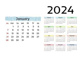 febbraio 2024 calendario parete calendario 2024 modello 33121968 Arte  vettoriale a Vecteezy