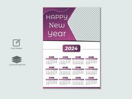 creativo moderno 2024 nuovo anno calendario design vettore