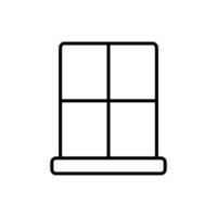 finestra icona. semplice schema stile. finestra telaio, quadrato, costruzione, camera, Casa, casa interno concetto. magro linea simbolo. vettore illustrazione isolato.