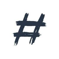 hashtag, vettore inchiostro dipinto etichetta icona su bianca sfondo. mano disegnato vettore illustrazione