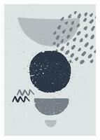 astratto arte monocromatico minimalista manifesto. scandinavo astratto geometrico composizione per parete decorazione nel in scala di grigi colori. vettore illustrazione.