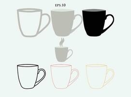 impostato tazza vettore e schema design