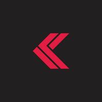 lettera K semplice movimento frecce logo vettore