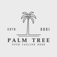 palma albero linea arte logo vettore simbolo illustrazione grafico design