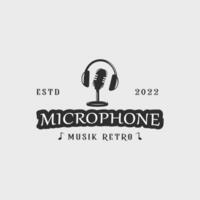 microfono logo Vintage ▾ vettore illustrazione modello icona grafico design