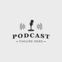 Podcast logo Vintage ▾ vettore illustrazione modello icona grafico design