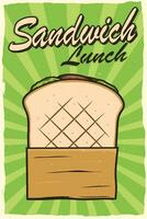 Sandwich pranzo Vintage ▾ manifesto per Stampa vettore