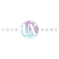 UX iniziale logo acquerello vettore design