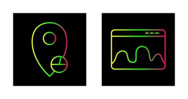 Posizione statistica e pagina web statistica icona vettore