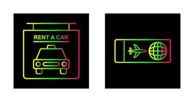 affitto un' auto e aereo Biglietti icona vettore