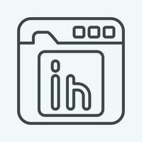icona linkedin. relazionato per comunicazione simbolo. linea stile. semplice design modificabile. semplice illustrazione vettore