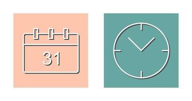 icona del calendario e dell'orologio vettore