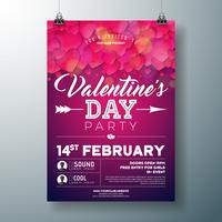 Volantino festa di San Valentino vettore