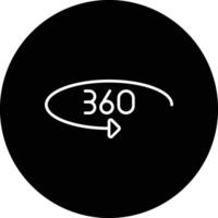 360 grado risposta vettore icona