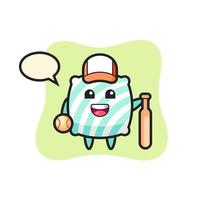 personaggio dei cartoni animati di cuscino come giocatore di baseball vettore