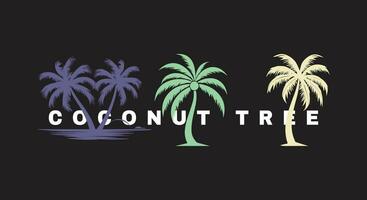 tropicale Paradiso Noce di cocco albero silhouette vettore illustrazione