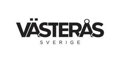 vastera nel il Svezia emblema. il design Caratteristiche un' geometrico stile, vettore illustrazione con grassetto tipografia nel un' moderno font. il grafico slogan scritta.