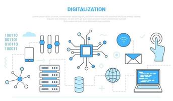 digitalizzazione per la campagna informatica tecnologica vettore