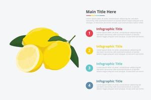 infografica di frutta al limone con qualche punto