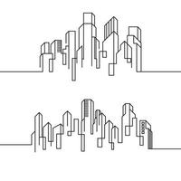 modello di illustrazione vettoriale di arte della linea di costruzione della città