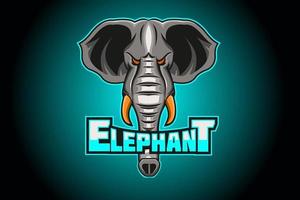 logo mascotte elefante e sport vettore