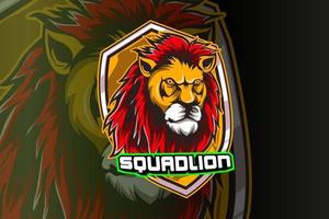 modello di logo della squadra di e-sport della squadra del leone vettore