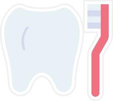 pulizia dente con spazzola vettore icona