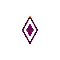 triangolo logo con viola linea per attività commerciale e ragnatela vettore