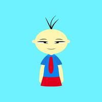 cartone animato personaggio con un' rosso cravatta e blu camicia vettore