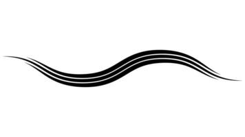 triplicare curvo ondulato linea swoosh su fruscio, logo banda vettore