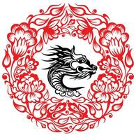 contento Cinese nuovo anno 2024 . Cina Drago zodiaco cartello su natura sfondo. asiatico festivo saluto carta. vettore