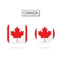 bandiera di Canada 2 forme icona 3d cartone animato stile. vettore