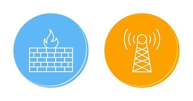 firewall e Torre icona vettore