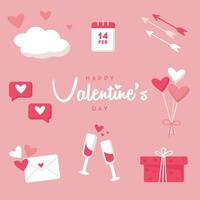 san valentino giorno elemento impostare. piatto vettore illustrazione