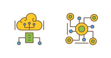 nube calcolo e connessione icona vettore