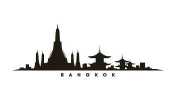 bangkok orizzonte e punti di riferimento silhouette vettore