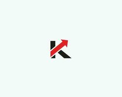 K lettera freccia logo design vettore