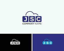 jsc nube livello su logo design vettore