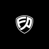 fp iniziale lettera nel moderno concetto monogramma scudo logo vettore