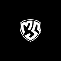 SM iniziale lettera nel moderno concetto monogramma scudo logo vettore