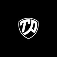 tp iniziale lettera nel moderno concetto monogramma scudo logo vettore
