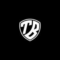tb iniziale lettera nel moderno concetto monogramma scudo logo vettore