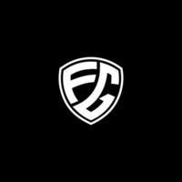 fg iniziale lettera nel moderno concetto monogramma scudo logo vettore