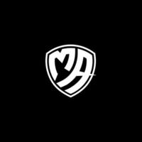mamma iniziale lettera nel moderno concetto monogramma scudo logo vettore