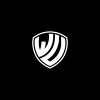 wu iniziale lettera nel moderno concetto monogramma scudo logo vettore
