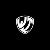 wi iniziale lettera nel moderno concetto monogramma scudo logo vettore