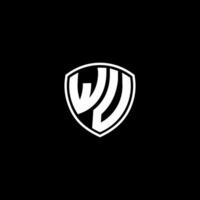 wv iniziale lettera nel moderno concetto monogramma scudo logo vettore