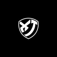 xt iniziale lettera nel moderno concetto monogramma scudo logo vettore