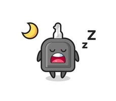 illustrazione del personaggio chiave dell'auto che dorme di notte vettore