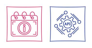 api e calendario icona vettore